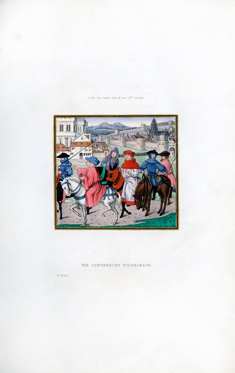 Canterburyn pyhiinvaellus, 1400-luvun loppu, 1843. tekijältä Henry Shaw