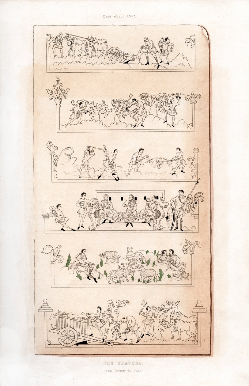 Vuodenajat, c1050, 1843. tekijältä Henry Shaw