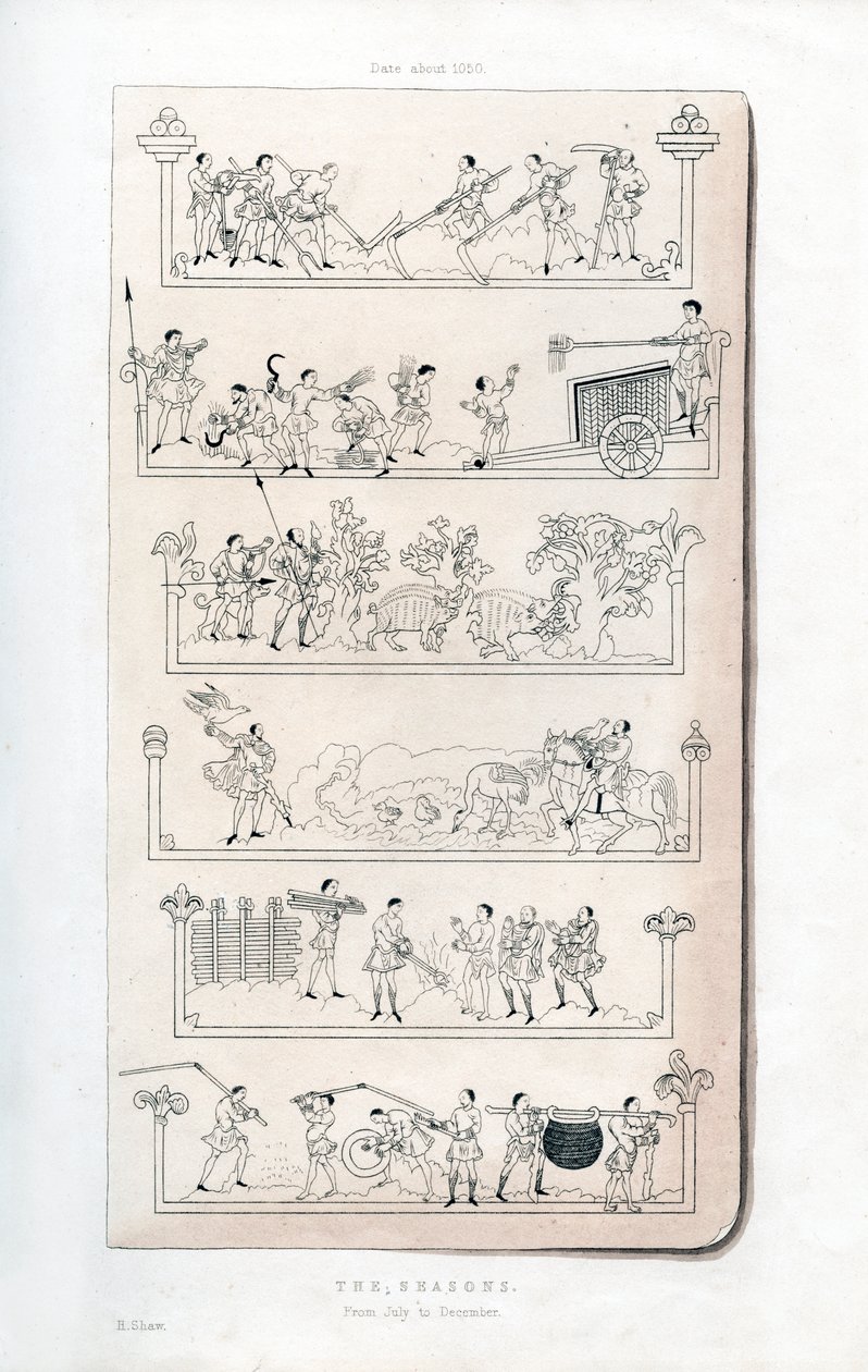 Vuodenajat, c1050, 1843. tekijältä Henry Shaw
