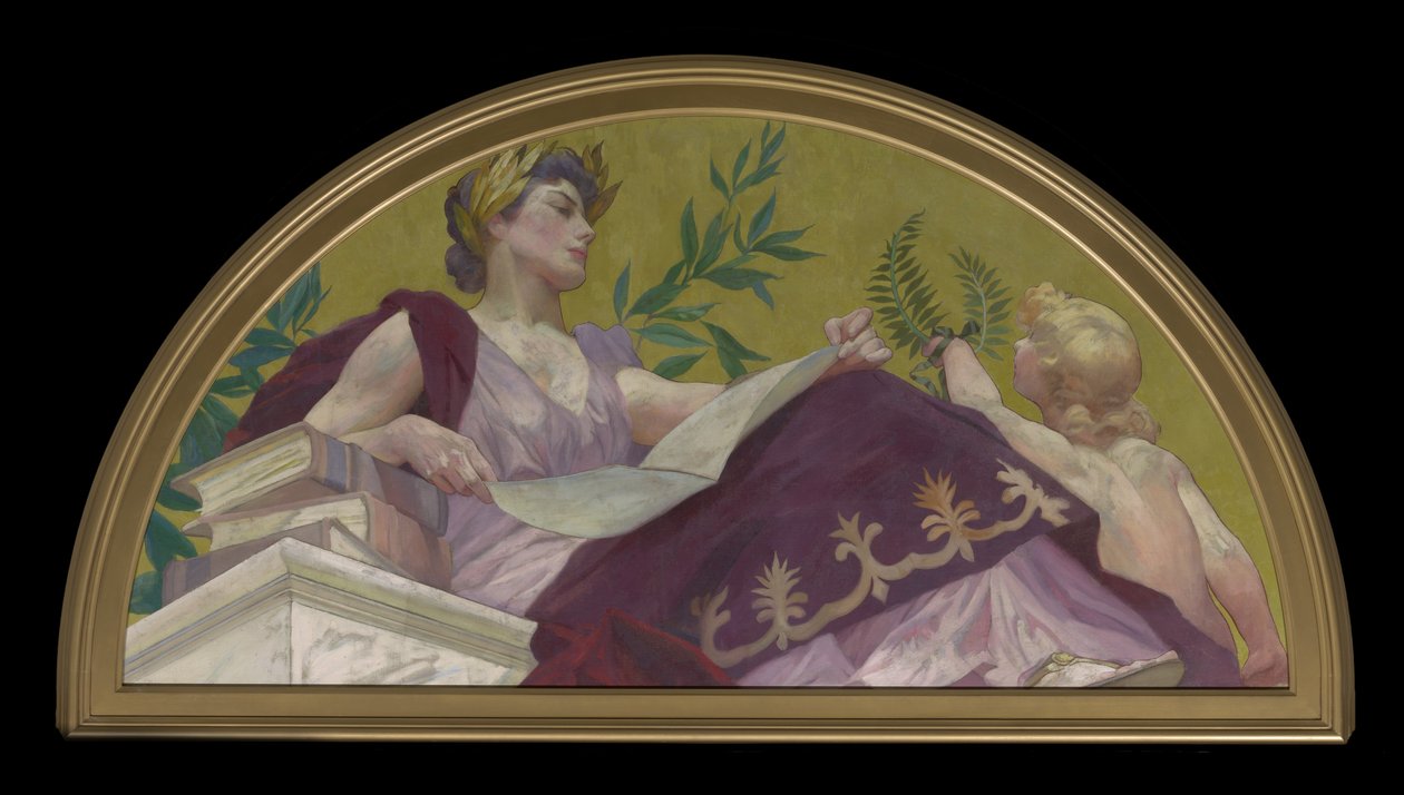 Kirjallisuuden muusa, 1893 tekijältä Henry Siddons Mowbray