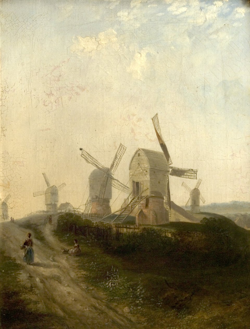 Tuulimyllyt Nottingham Forestissa, 1847 tekijältä Henry Smyth