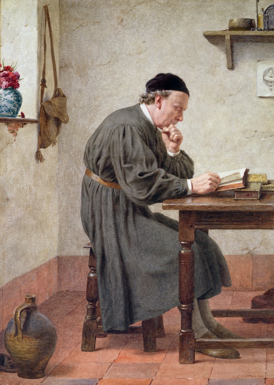 Huonekalut ja erilaiset esineet 1100- ja 1300-luvuilta tekijältä Henry Stacey Marks