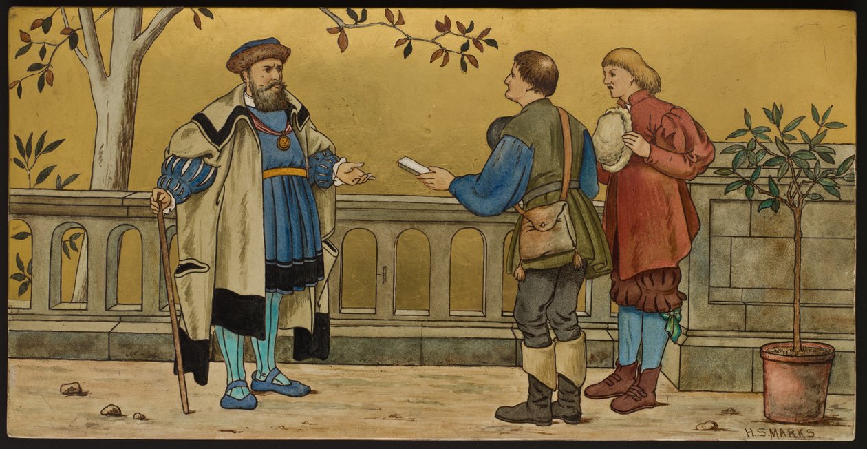 Huonekalut ja erilaiset esineet 1100- ja 1300-luvuilta tekijältä Henry Stacey after Marks