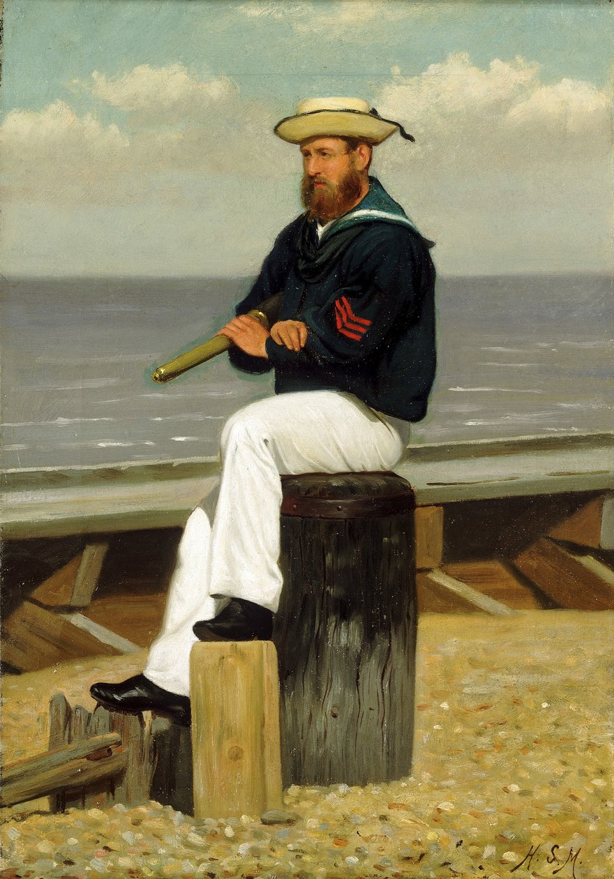 Merimies tähystämässä, noin 1855 (öljy kankaalle) tekijältä Henry Stacy Marks