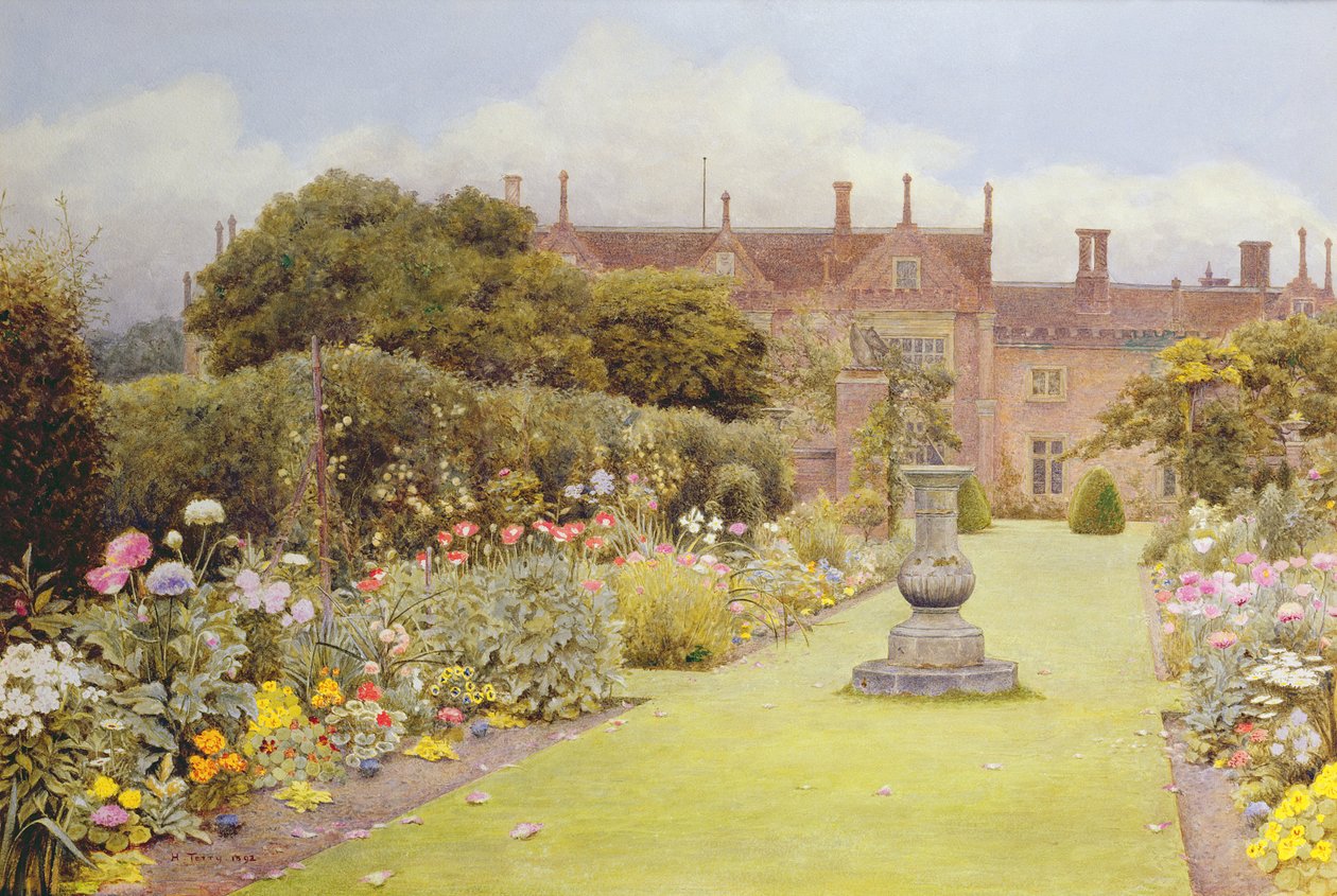 The Grass Walk, Helmingham Hall, 1892 (wc paperille) tekijältä Henry Terry