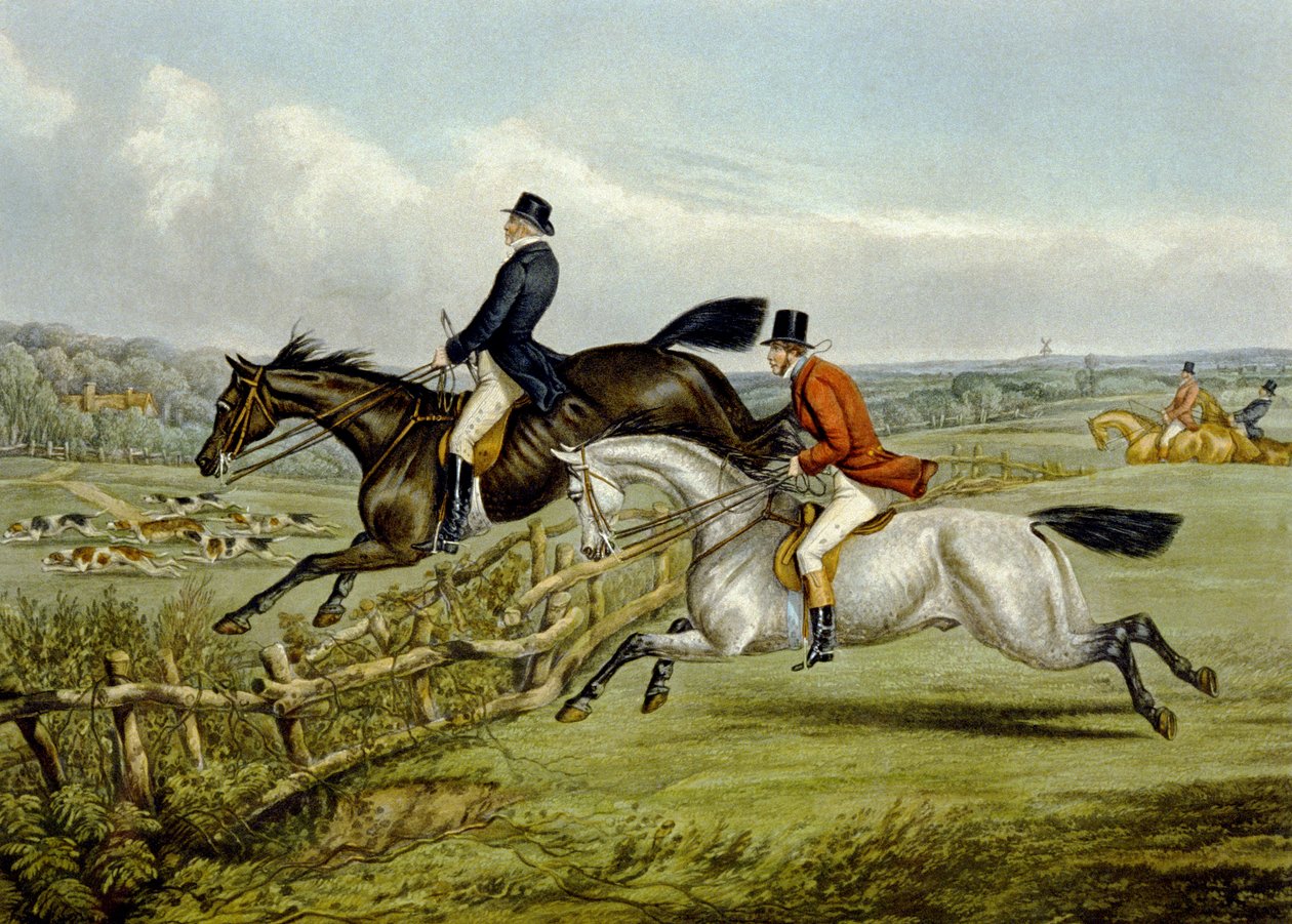 Jumping, levy The Right and The Wrong Sortista, Fores Hunting Sketchesissä, kaiverrus John Harris tekijältä Henry Thomas (after) Alken