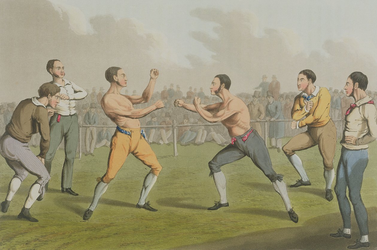 Palkintotaistelu, I. Clark, pub. kirjoittanut Thomas McLean, 1820 (akvatinta) tekijältä Henry Thomas Alken