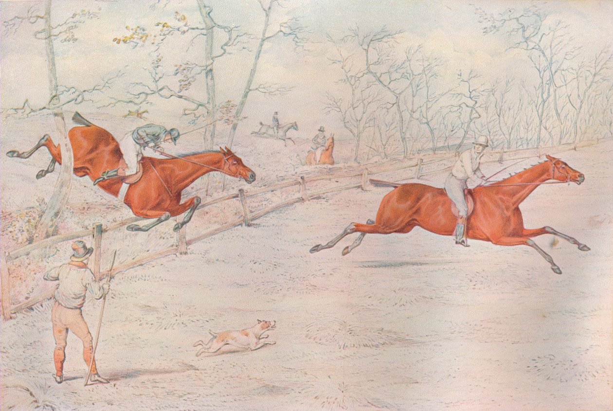 Estejuoksu: Vahvan härkäaidan peittäminen. Sadasta alas!, 1927 tekijältä Henry Thomas Alken