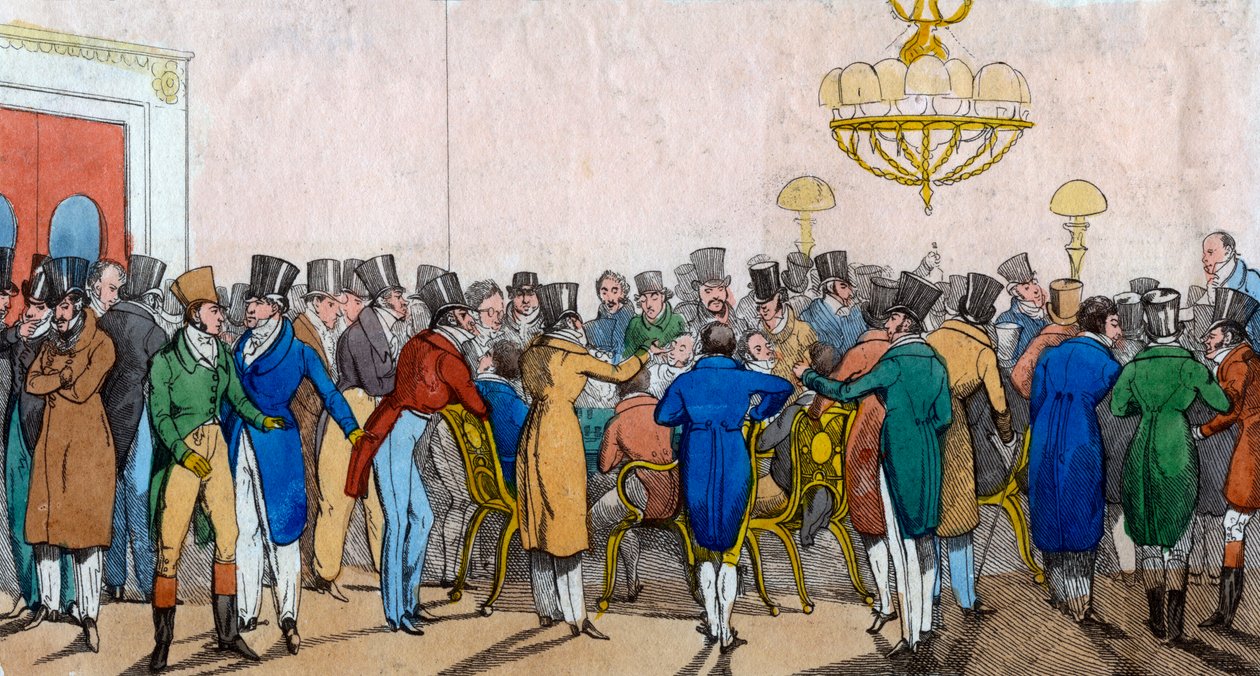 Bobsin ensimmäinen johdatus pelaamiseen, moderni Hell, c1821. tekijältä Henry Thomas Alken