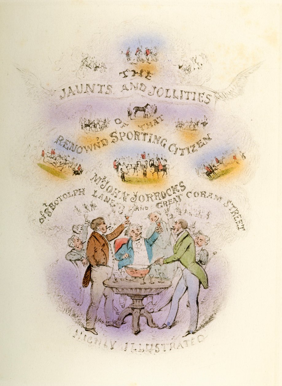 Frontispiece, Jorrockss Jaunts and Jollities, Highly Illustrated, 1838 tekijältä Henry Thomas Alken