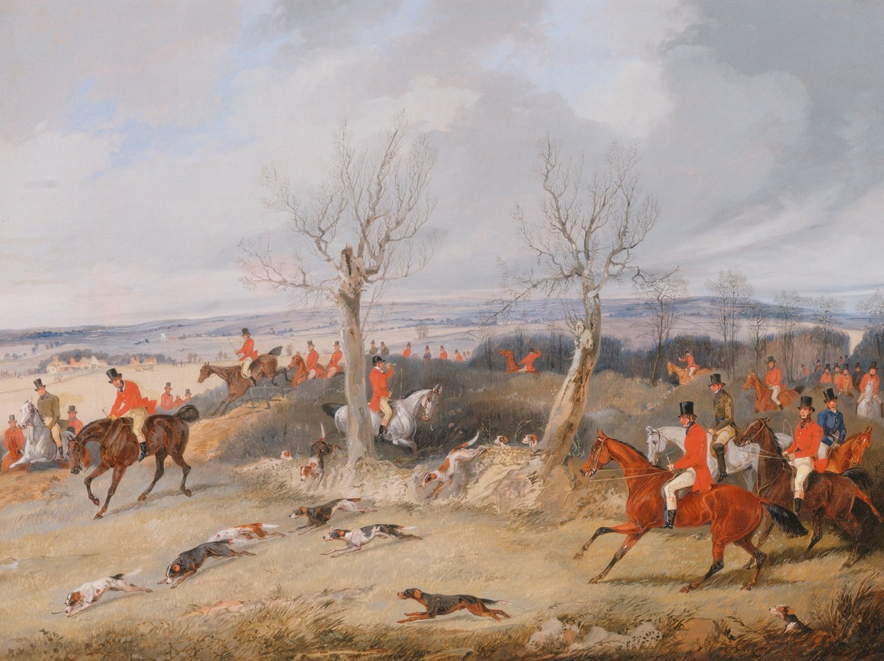Metsästyskohtaus: Täysi itku tekijältä Henry Thomas Alken