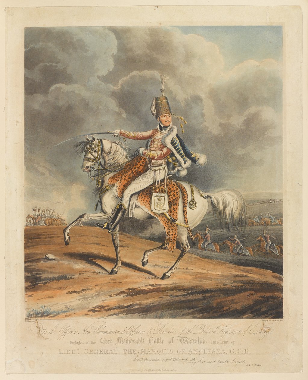 Kenraaliluutnantti The Marquis of Anglesea, G.C.B., Waterloon taistelu, 1815 tekijältä Henry Thomas Alken