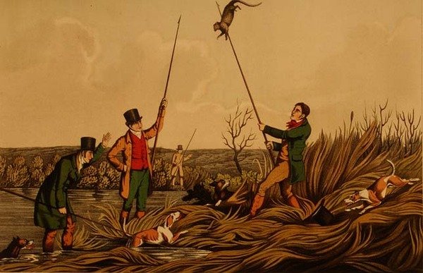 "Spearing The Otter", pub. Kirjailija: Thomas McLean tekijältä Henry Thomas Alken