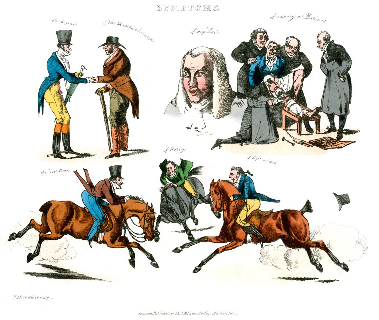 Huvituksen oireet, 1822. tekijältä Henry Thomas Alken