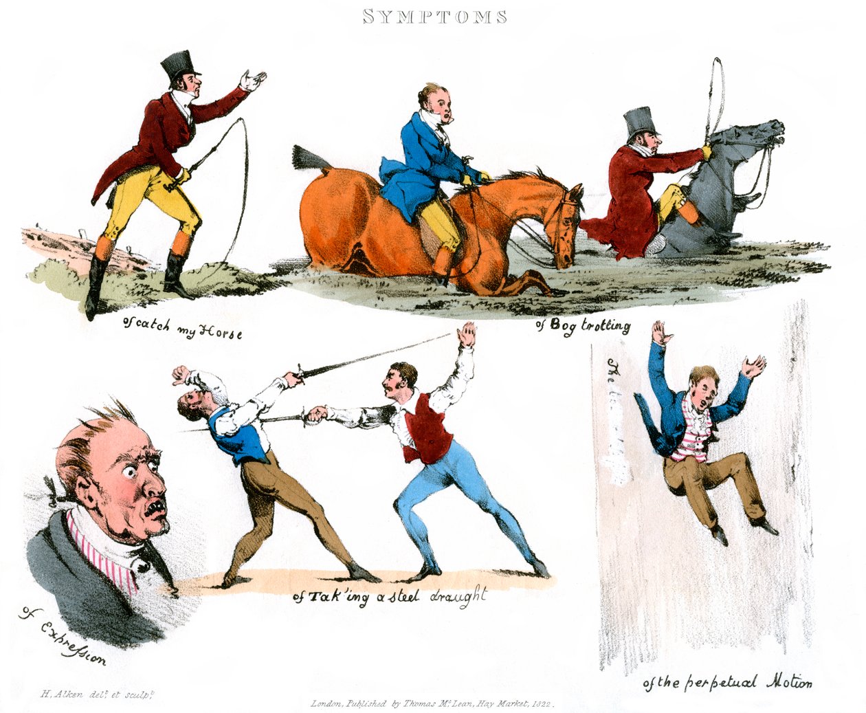 Huvituksen oireet, 1822. tekijältä Henry Thomas Alken