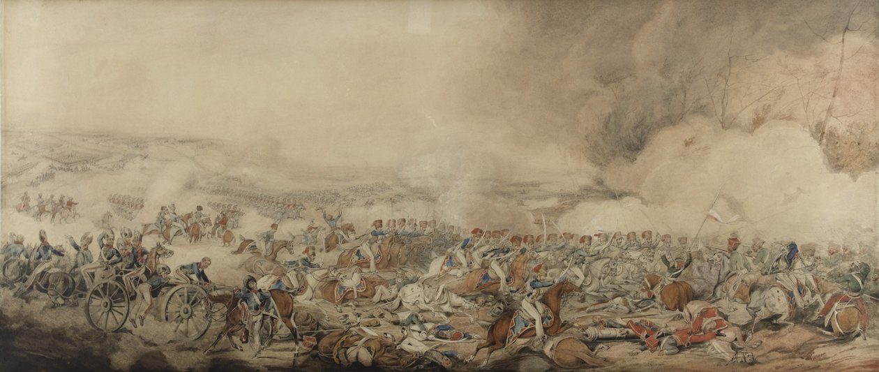 Waterloon taistelu, 18. kesäkuuta 1815 (kynä ja wc paperilla) tekijältä Henry Thomas Alken