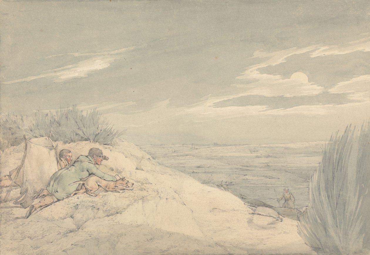 "Ison-Britannian kansallisurheilulajit" 1821: Mäyränpyynti tekijältä Henry Thomas Alken