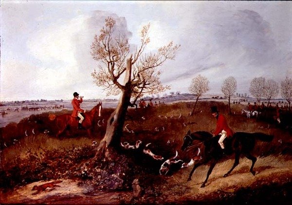 Näkymä Halloo (yksi neljän kappaleen sarjasta) (öljy kankaalle) tekijältä Henry Thomas Alken