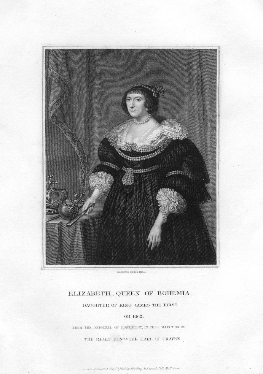 Elizabeth, ruotsalainen Palatine ja Böömin kuningatar, 1834. tekijältä Henry Thomas Ryall