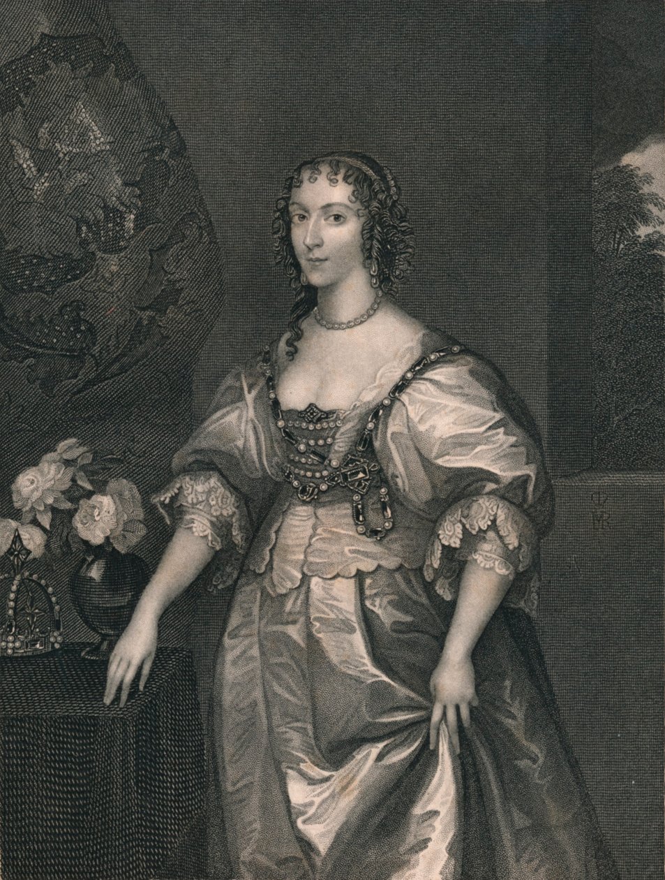 Henrietta Maria, Kaarlen kuningatar Ensimmäinen, 1800-luvun alkupuoli. tekijältä Henry Thomas Ryall