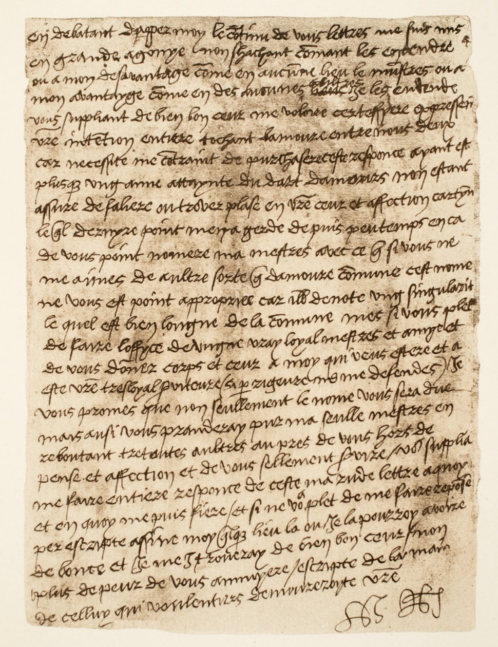 Faksimile Henry VIII:n kirjeestä Anne Boleynille, päivätty 1527, pub. 1902 (kollotyyppi) tekijältä Henry VIII (after)