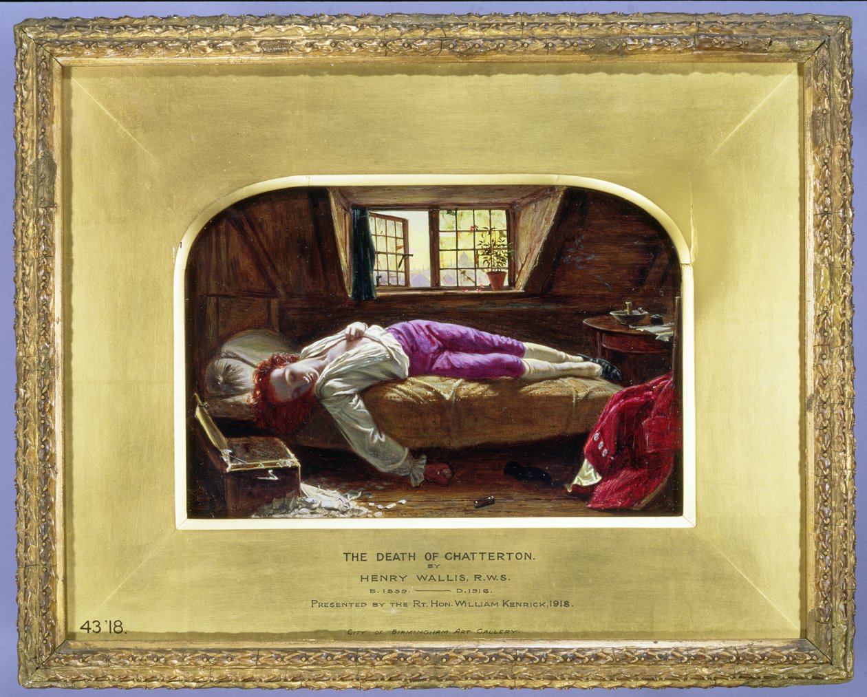 Chattertonin kuolema, noin 1856 tekijältä Henry Wallis