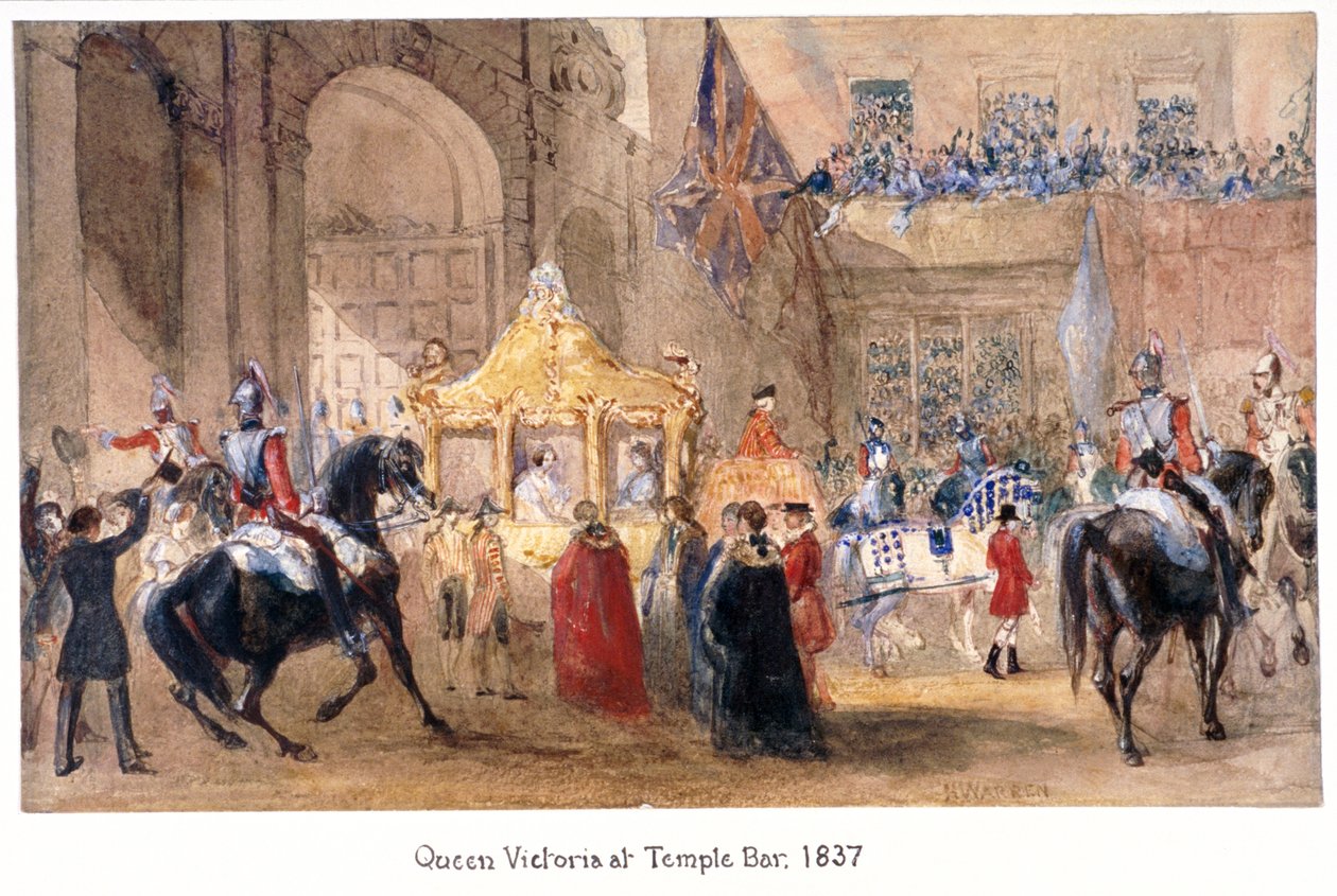 Kuningatar Victoria Temple Barissa Lontoossa, 1837 tekijältä Henry Warren