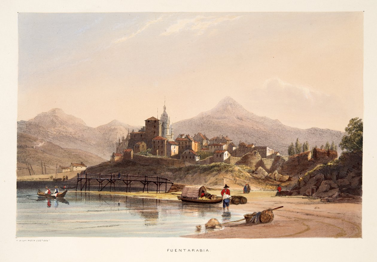 Fontarabia, Sketches of maisemat Espanjan Baskimaan maakunnista, valikoima kansallista musiikkia…, pubi. 1838 (käsinvärinen kaiverrus) tekijältä Henry Wilkinson