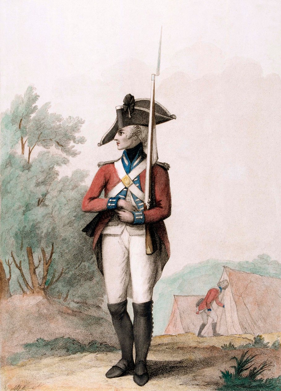Jalkasotilas, n.1791 (pistekaiverrus) tekijältä Henry William (after) Bunbury