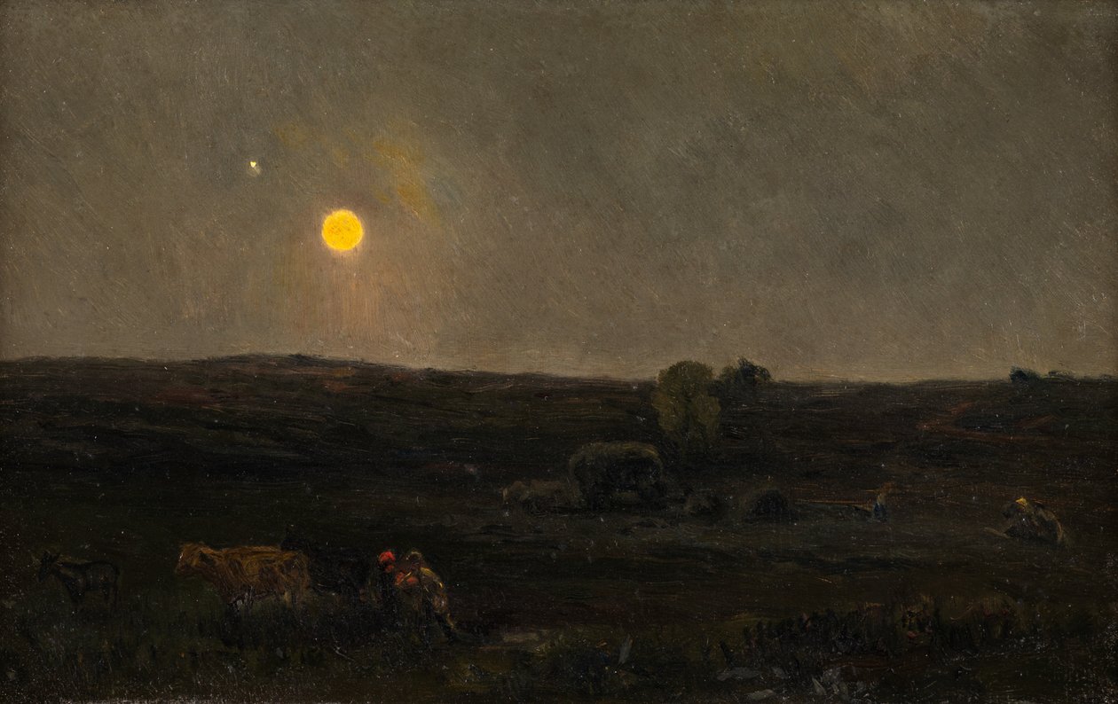 Täysikuu, pikardia (öljy paperille) tekijältä Henry William Banks Davis