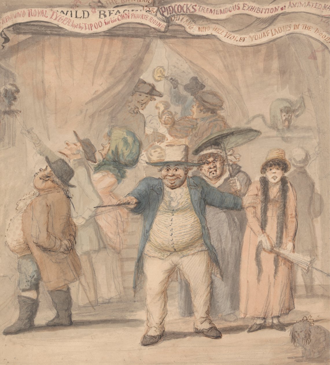 Sisäänpääsy Pidcockin näyttelytelttaan messuilla tekijältä Henry William Bunbury