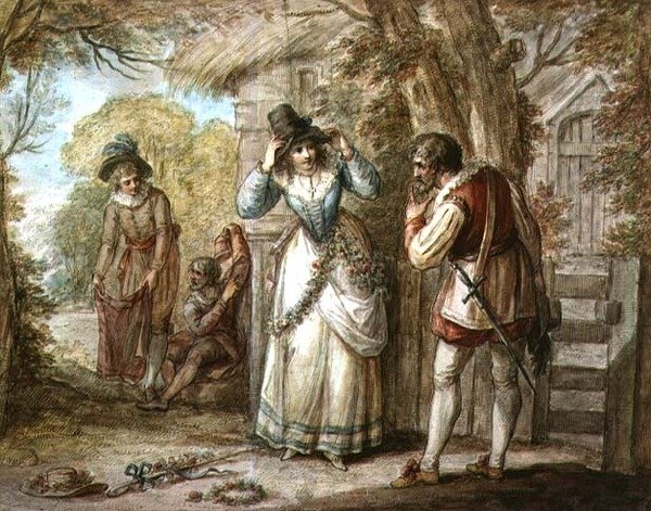 Florizelin ja Autolycusin vaihtovaatteet tekijältä Henry William Bunbury