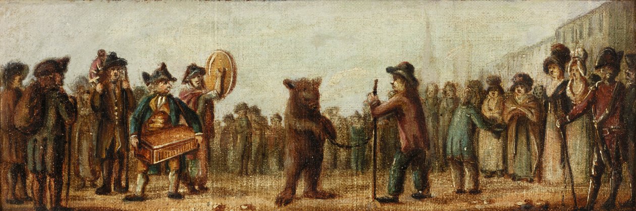 Tanssiva karhu (öljy kankaalle) tekijältä Henry William Bunbury