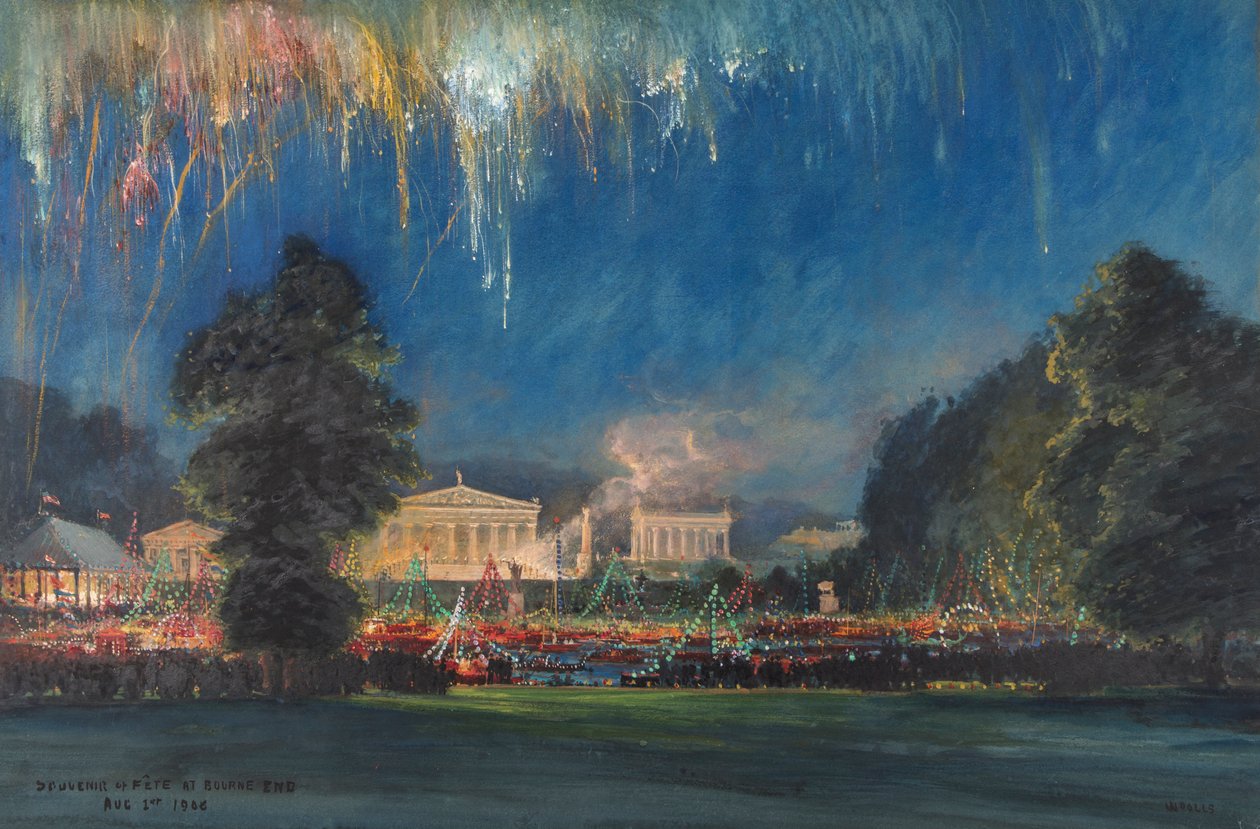 "Souvenir of Fête at Bourne End", New York Lodge, Buckinghamshire, 1. elokuuta 1908 tekijältä Henry William Woolls