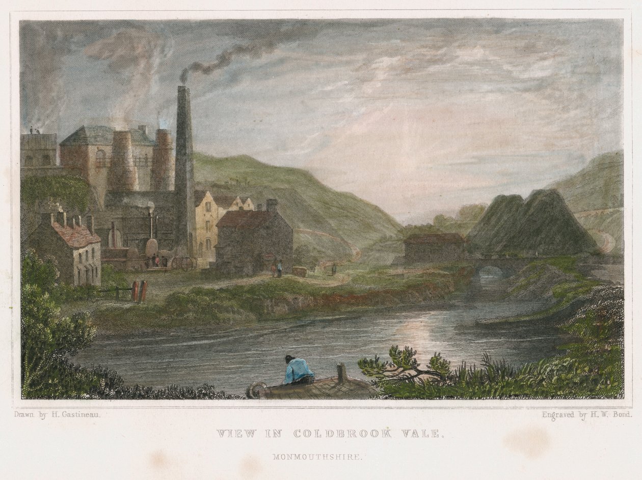 Masuunit raudan tuotantoon Coalbrookdalessa, Shropshiressa, c1830 tekijältä Henry Winsor Bond
