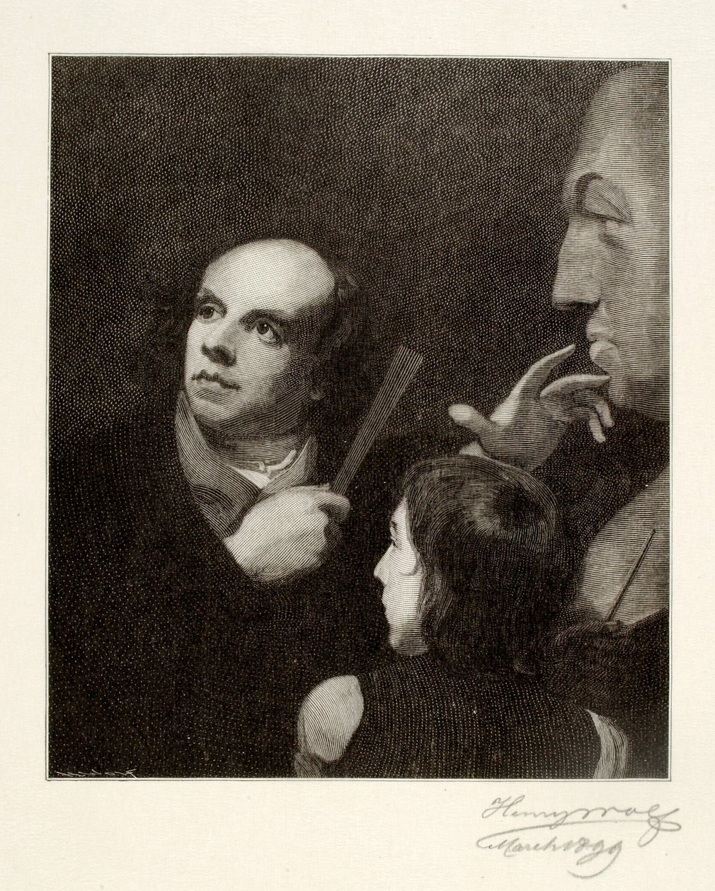 John Flaxman mallintaa William Hayleyn rintakuvaa. tekijältä Henry Wolf