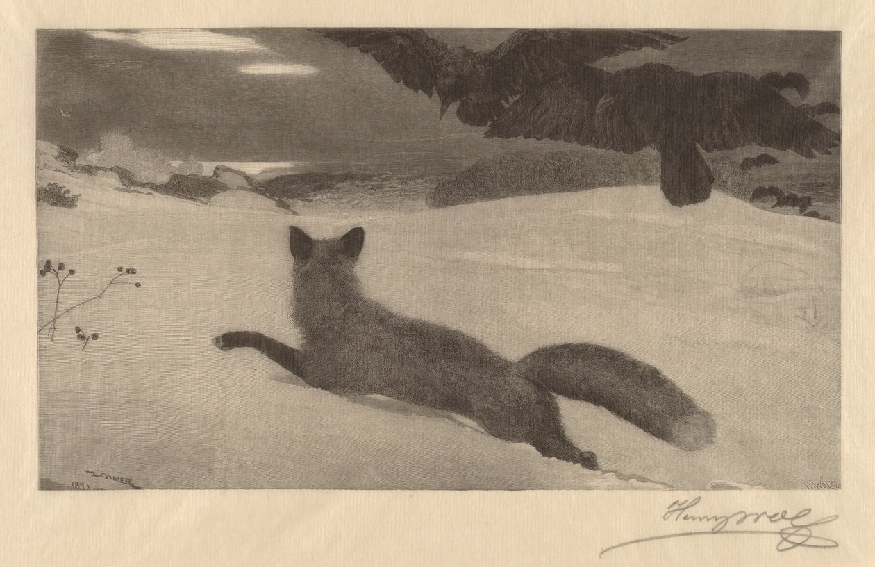 Talvi, ketunmetsästys tekijältä Henry Wolf after Winslow Homer