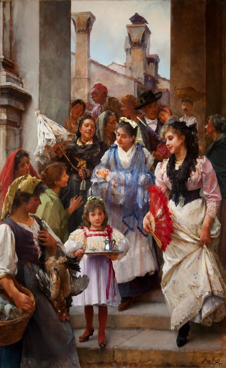 Venetsialainen ristiäisjuhla, 1896 öljy kankaalle tekijältä Henry Woods