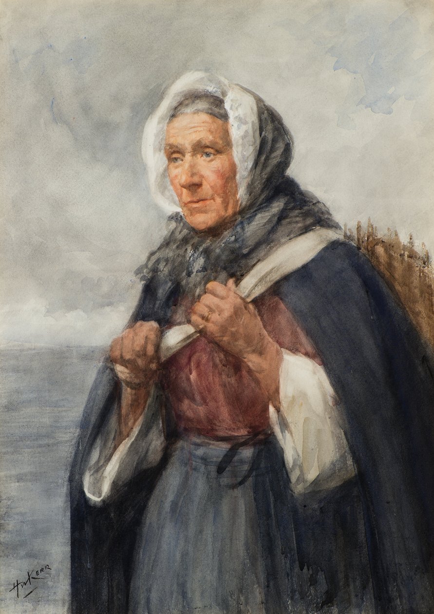 Newhaven Fishwife (akvarelli) tekijältä Henry Wright Kerr