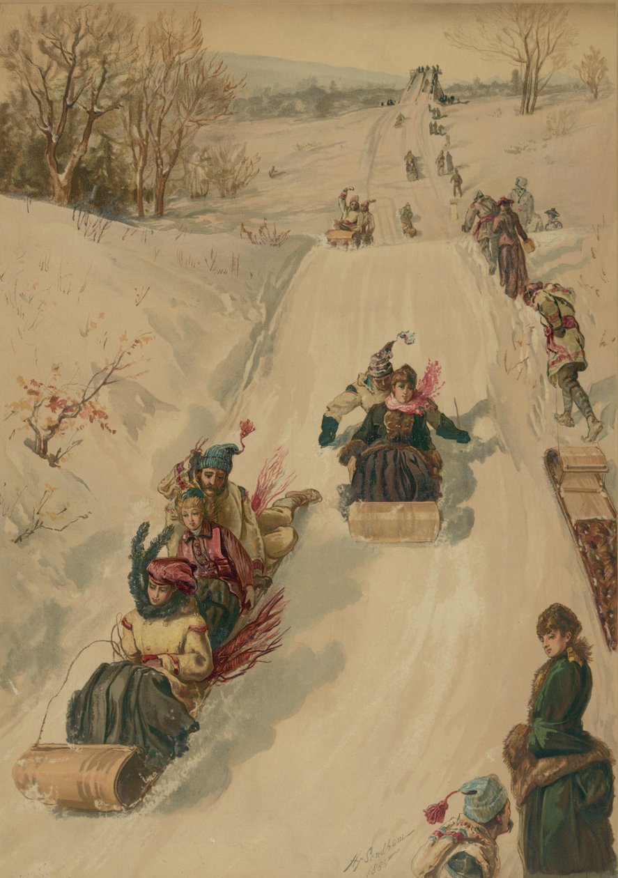 Huonekalut ja erilaiset esineet 1100- ja 1300-luvuilta tekijältä Henry after Sandham