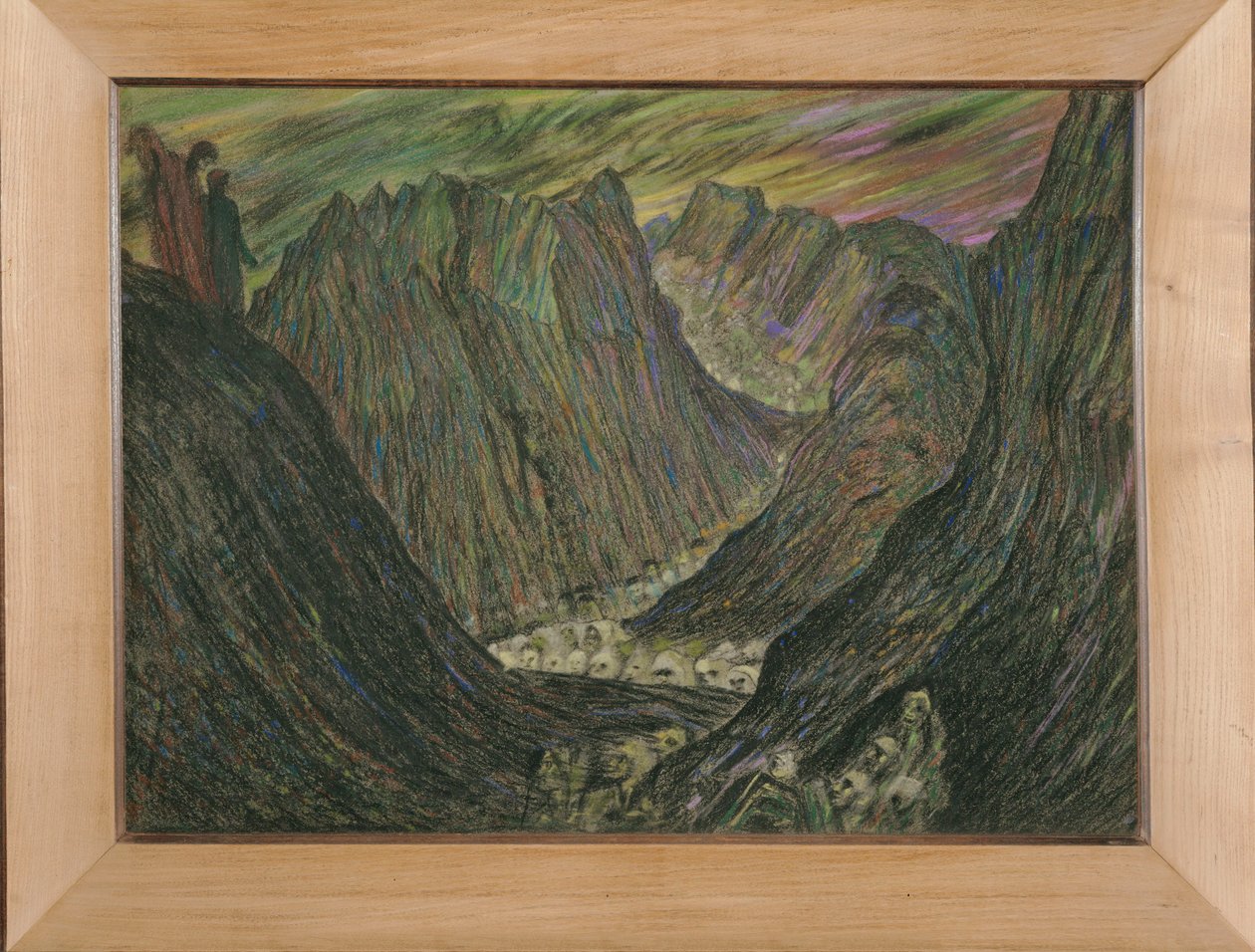 Dante et Virgile aux enfers - Dante ja Vergilius Infernossa: kadotettujen kulkue kultaisessa lyijysakissa ... (pastelli) tekijältä Henry De Groux