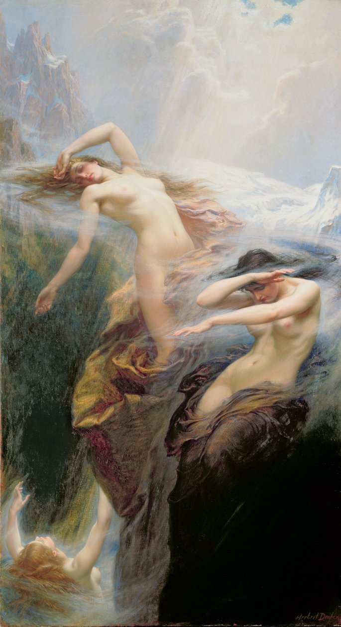 The Mountain Mists tai Clyties of the Mist, 1912 tekijältä Herbert James Draper