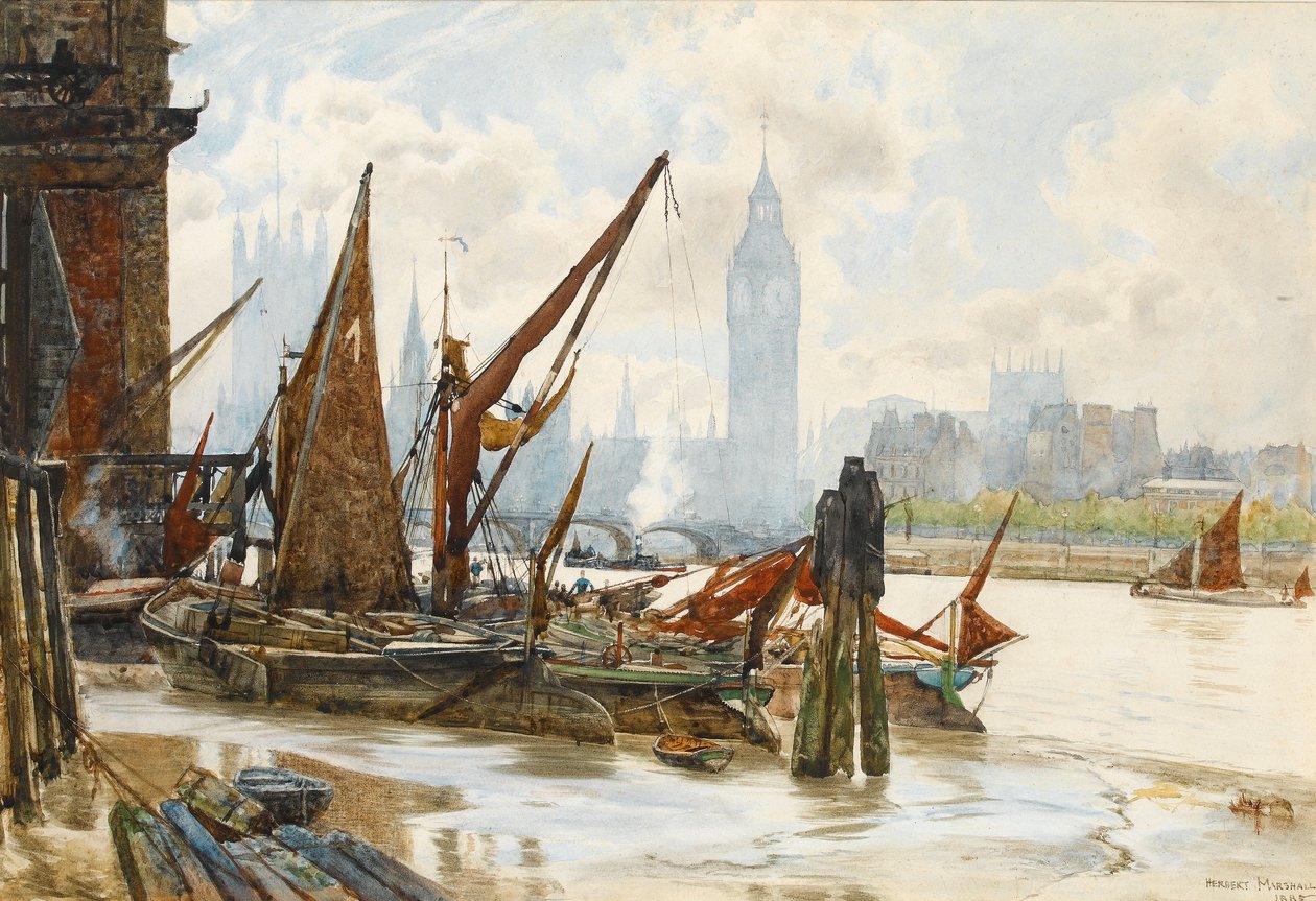 Westminster South Bankista, 1885 (wc paperilla) tekijältä Herbert Menzies Marshall