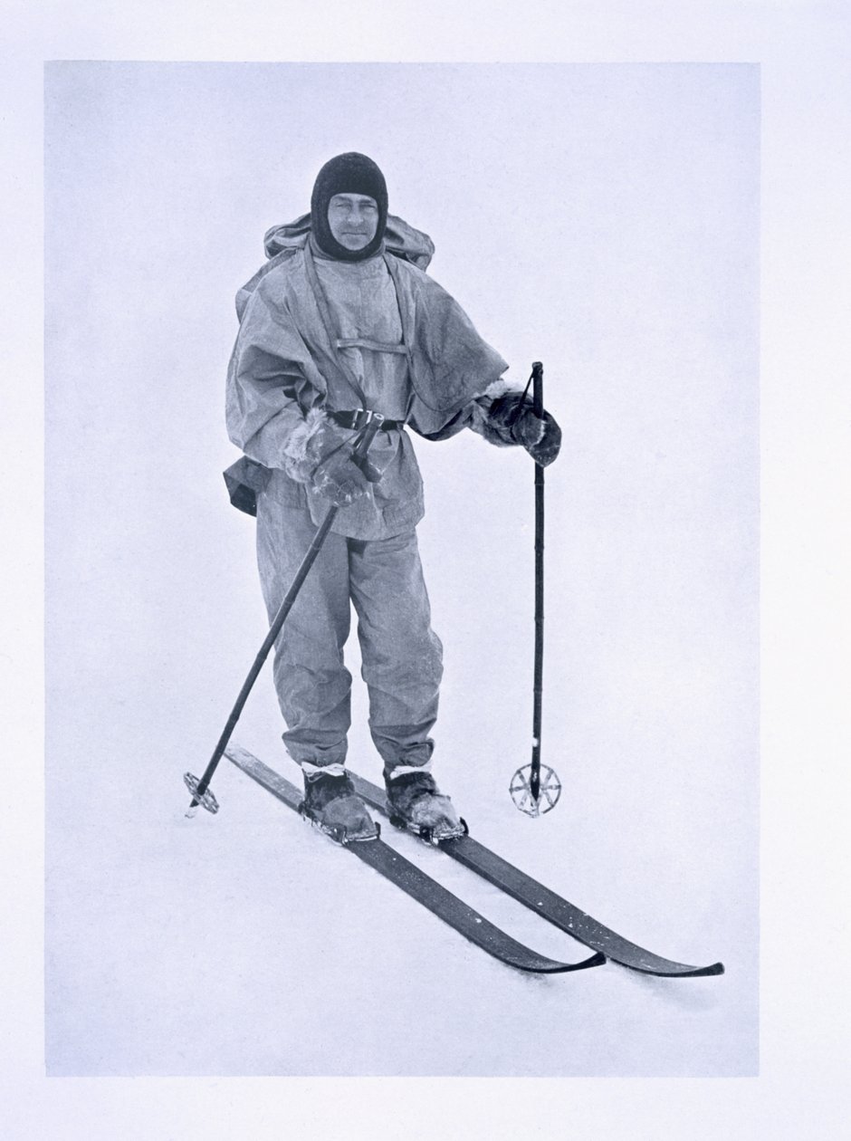 Kapteeni Scott (1868-1912) suksilla "Terra Nova" -matkan aikana (1910-13) etelänavalle, 1911 tekijältä Herbert Ponting