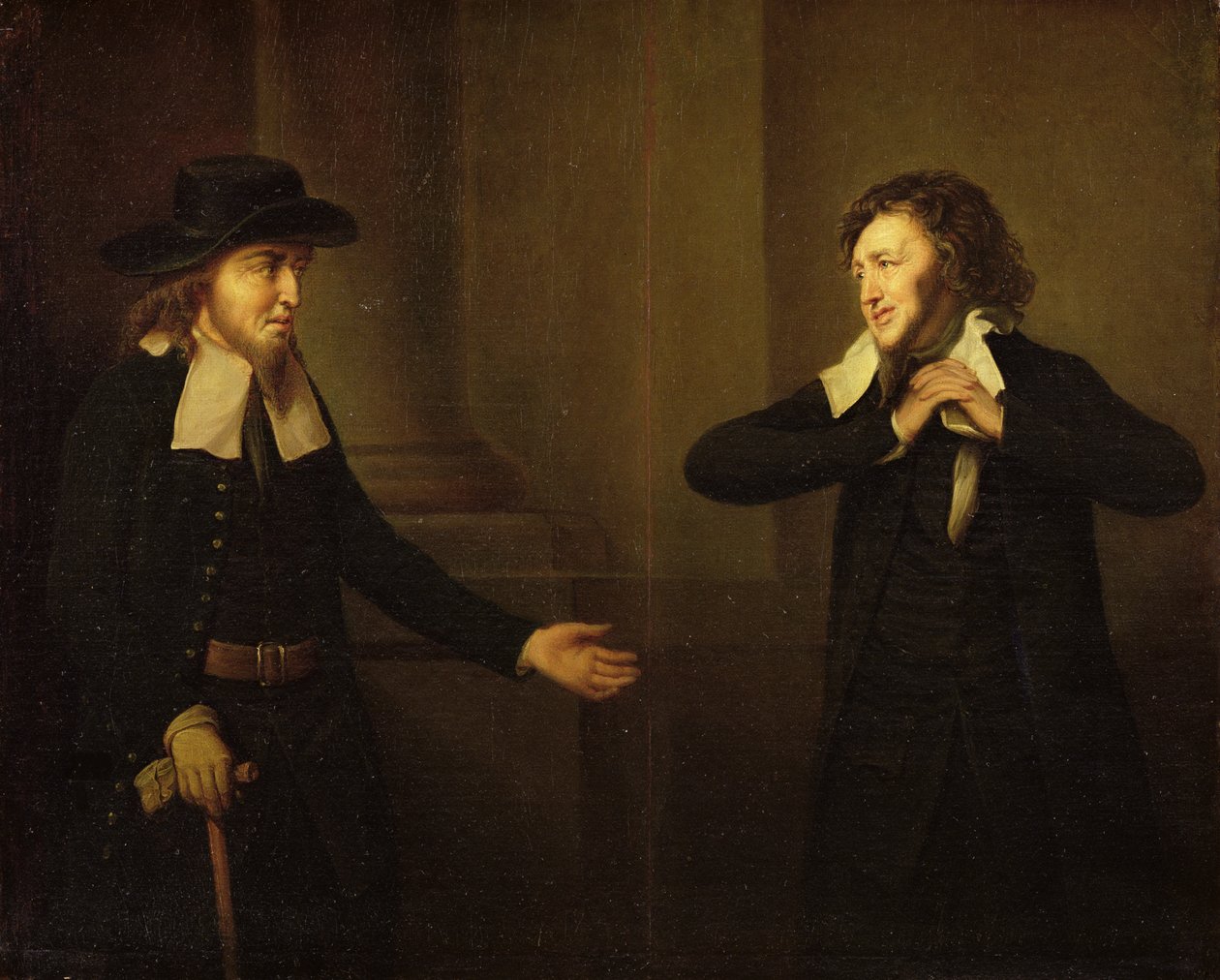 Shylock ja Tubal näytöksestä III, kohtaus ii William Shakespearen "Venetsialainen kauppias" tekijältä Herbert Stoppelaer