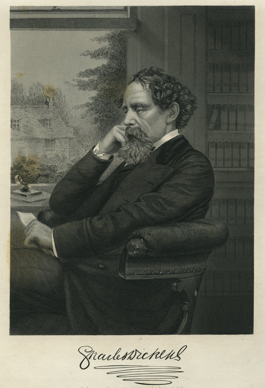 Charles Dickens, muotokuva Watkinsin valokuvasta tekijältä Herbert Watkins