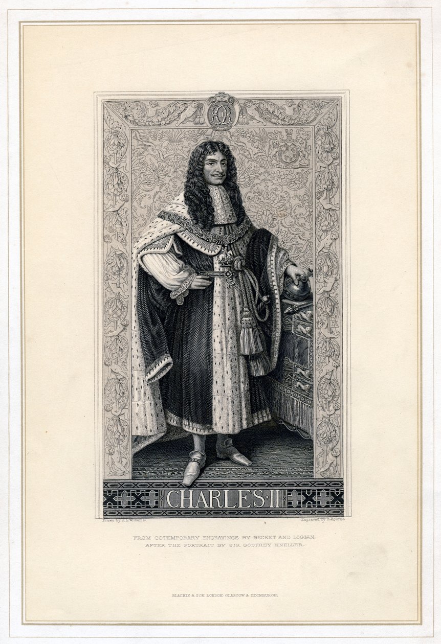 Charles II, Englannin, Skotlannin ja Irlannin kuningas, 1800-luku. tekijältä Herbert Bourne