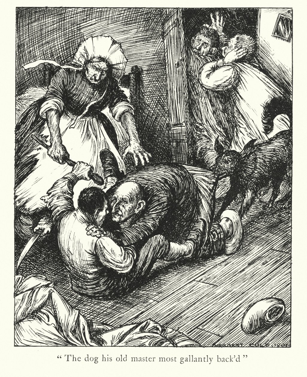 Ingoldsby Legends: Pussimiehen koira (litografia): The Bagman