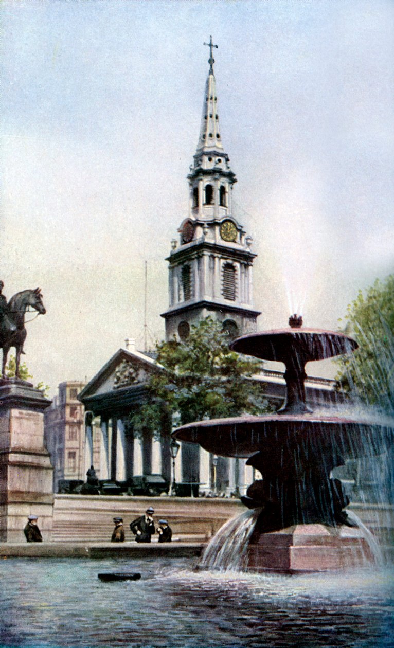 St Martin-in-the-Fieldsin kirkko, Trafalgar Square, Lontoo, 1930-luku. tekijältä Herbert Felton