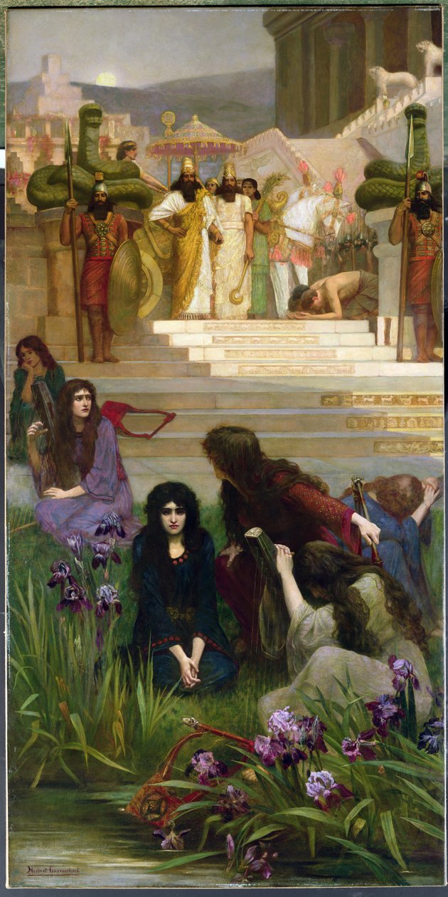 Juudan tyttäret Babylonissa (öljy kankaalle) tekijältä Herbert Gustave Schmalz